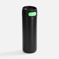 Термостакан X1 с цветной кнопкой, черный с зеленым