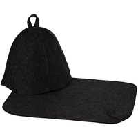 Набор для бани Heat Off с ковриком, черный