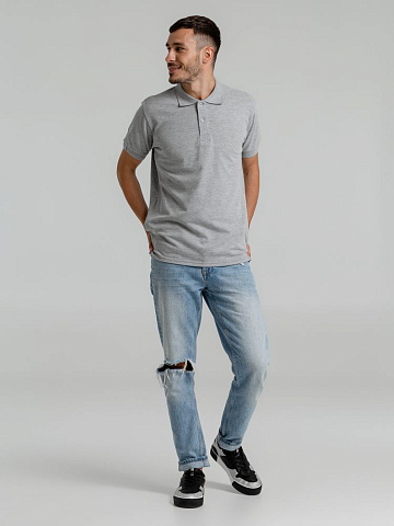 Рубашка поло мужская Virma Premium, серый меланж - рис 10.