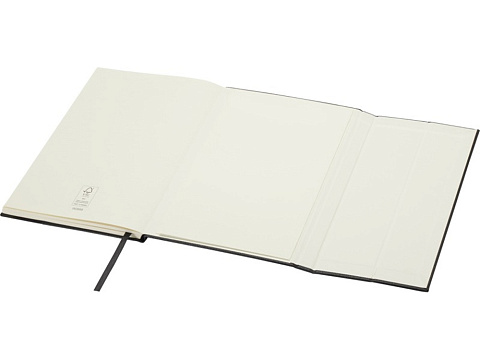 Блокнот Alejandra формата А5 с твердой обложкой из переработанной кожи - сплошной черный - рис 6.