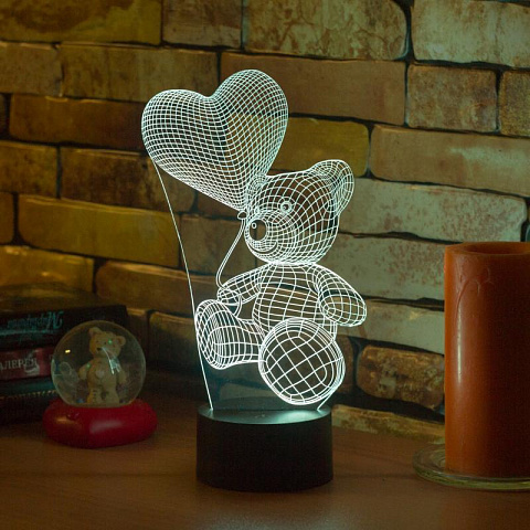 3D лампа Влюбленный медведь - рис 7.