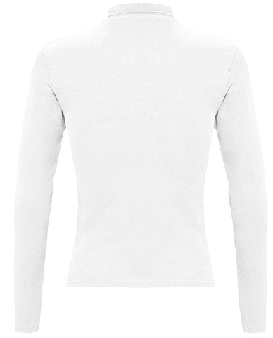 Рубашка поло женская с длинным рукавом Podium 210 белая - рис 3.