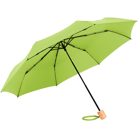 Зонт складной OkoBrella, зеленое яблоко - рис 3.