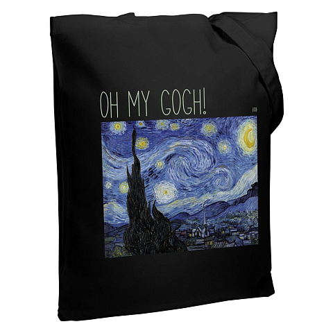 Холщовая сумка «Oh my Gogh!», черная - рис 2.