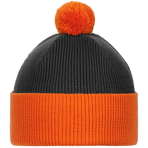 Шапка Snappy, темно-серый (антрацит) с оранжевым - рис 3.