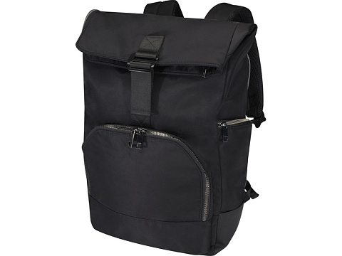 Рюкзак Rhine 15 GRS со сворачивающимся верхом на 18 л из материала, переработанного по стандарту GRS, сплошной черный