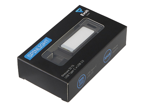 Флешка 32 ГБ USB Type-C и USB 3.0 с подсветкой лого Спинлайт - рис 10.