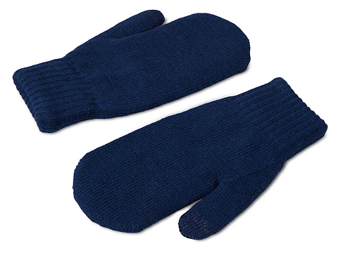 Подарочный набор с варежками, шарфом и термосом, темно-синий - рис 4.