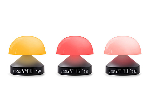 Светильник с часами и световым будильником Mina Sunrise, темно-серый - рис 17.