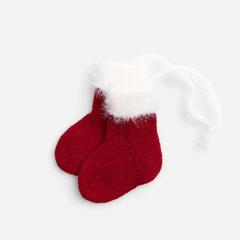 Подвеска на елку «Вьюшка», носочки, красная - рис 2.