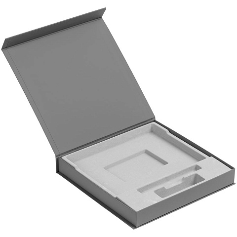 Коробка Memoria под ежедневник, аккумулятор и ручку, серая - рис 2.