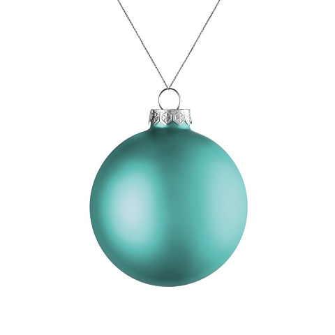 Елочный шар Finery Matt, 8 см, матовый бирюзовый - рис 2.