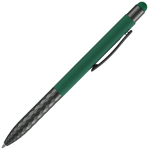 Ручка шариковая со стилусом Digit Soft Touch, зеленая - рис 4.