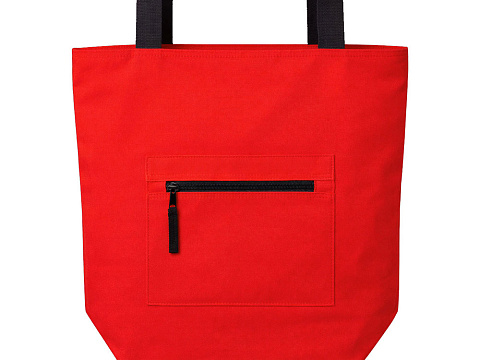 Сумка на молнии Zipper  Neo из хлопка 280 г c карманом на молнии спереди, красный - рис 5.