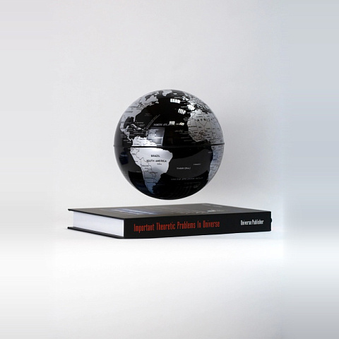 Левитирующий глобус на книге Земля (D 14см) черный - рис 3.