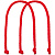 Ручки Corda для пакета M, ярко-красные (алые) - миниатюра