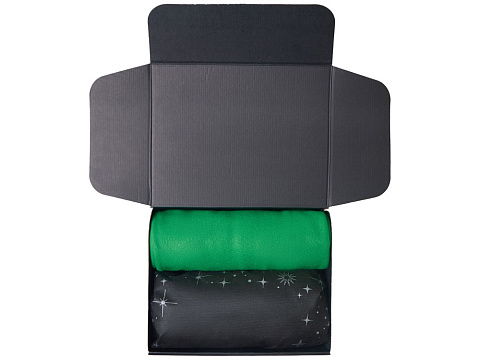 Подарочный набор с пледом, свечой и диффузором, зеленый - рис 3.