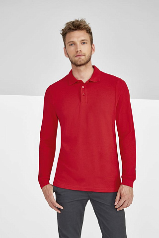 Рубашка поло мужская с длинным рукавом Winter II 210 черный меланж - рис 6.