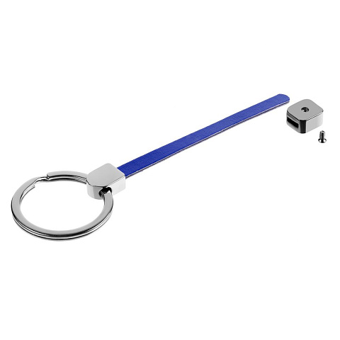 Элемент брелка-конструктора «Хлястик с кольцом и зажимом», синий - рис 2.