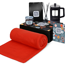 Подарочный набор Re:y. Vive с пледом, френч-прессом и кофе