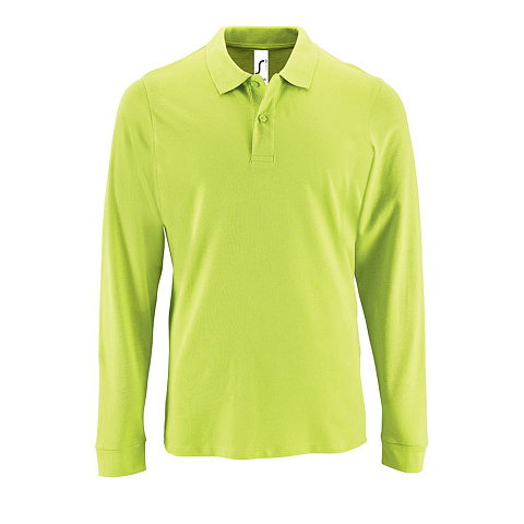 Рубашка поло мужская с длинным рукавом Perfect LSL Men, зеленое яблоко - рис 2.