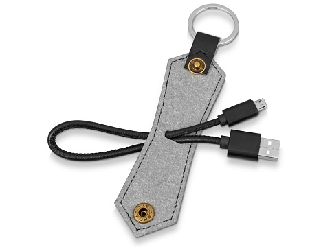 Кабель-брелок USB-MicroUSB Pelle, черный - рис 3.