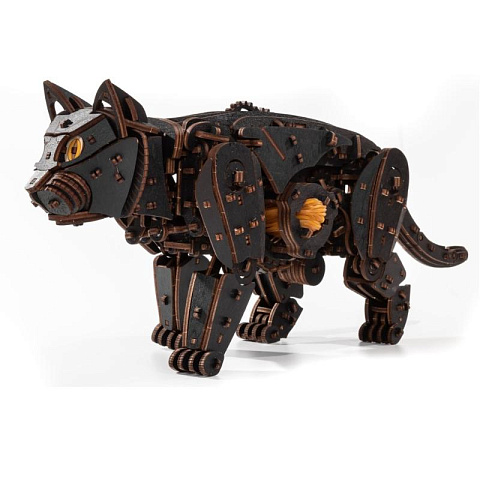 Конструктор 3D из дерева "Механический Черный Кот (Кошка)" - рис 5.