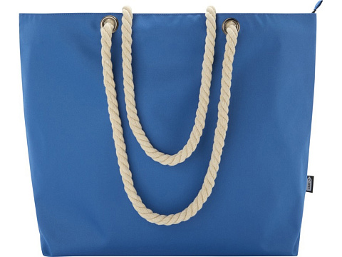 Panama пляжная эко-сумка-холодильник из переработанного материала, с ручками-шнурками 23L, ярко-синий - рис 2.