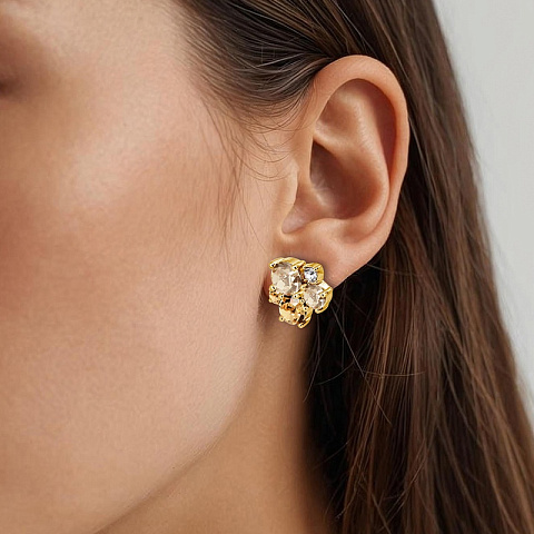 Серьги MINNIE SG GOLDEN Dyrberg Kern 480159 - рис 3.