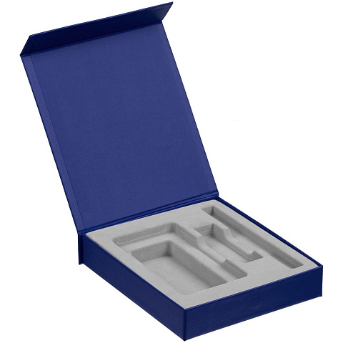 Коробка Latern для аккумулятора 5000 мАч, флешки и ручки, синяя - рис 2.
