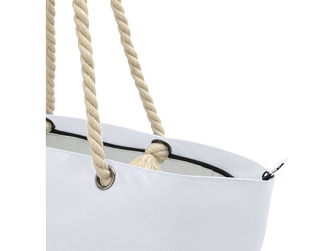 Panama пляжная эко-сумка-холодильник из переработанного материала, с ручками-шнурками 23L, белый - рис 6.