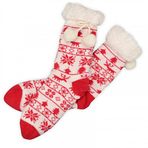 Новогодние носки-тапки (красные)
