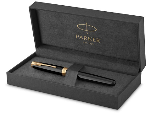 Ручка-роллер Parker Sonnet Black Lacquer GT, стержень: F, цвет чернил: black, в подарочной упаковке - рис 2.