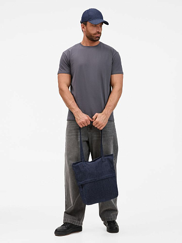 Сумка для покупок Denimate, темно-синяя - рис 7.