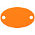 Шильдик металлический Alfa Oval, оранжевый неон - миниатюра