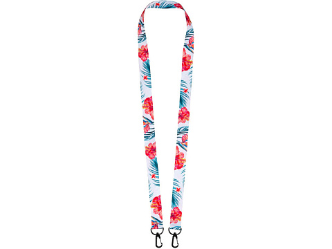 Ланъярд 2 см под сублимацию с 2-мя карабинами, черный - рис 3.