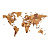 Деревянная Карта Мира настенная объемная 192x105 см (шоколад) - миниатюра