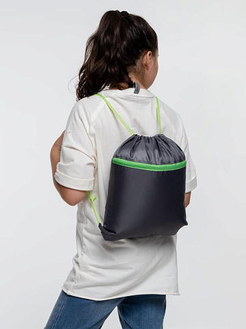 Детский рюкзак Novice, серый с зеленым - рис 7.