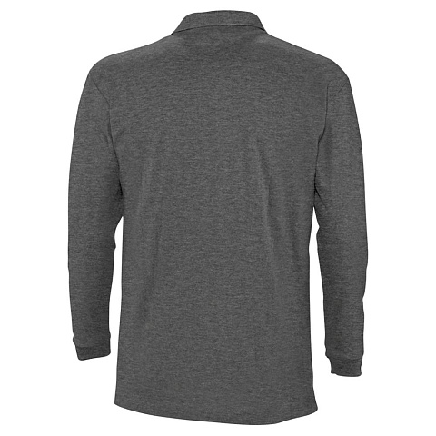 Рубашка поло мужская с длинным рукавом Winter II 210 черный меланж - рис 3.