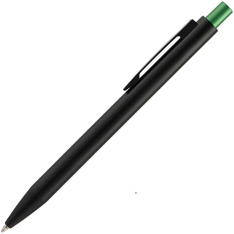 Ручка шариковая Chromatic, черная с зеленым - рис 3.