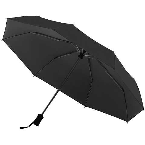 Зонт складной Manifest Color со светоотражающим куполом, черный - рис 4.
