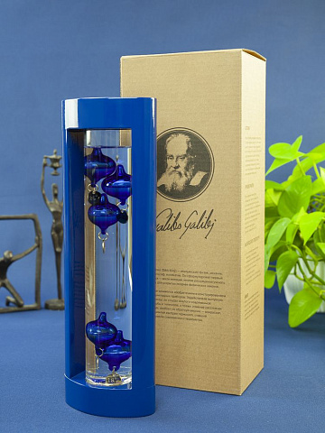 Термометр «Галилео» в деревянном корпусе, синий - рис 10.