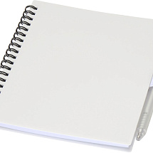 Набор Niove из блокнота из переработанного пластика в мягкой обложке и шариковой ручки (синие чернила) - Белый