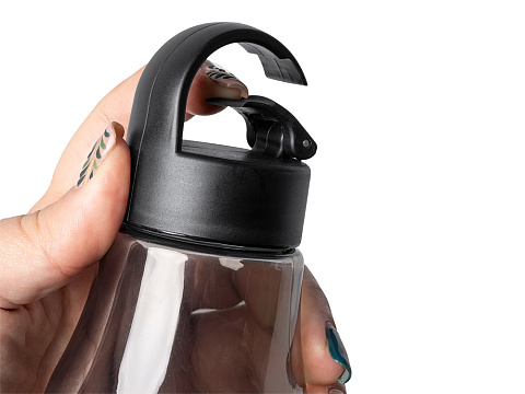 Бутылка Basti с пластиковым корпусом и пробковым дном, черный - рис 4.