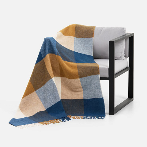 Плед Fleco, синий с коричневым - рис 5.