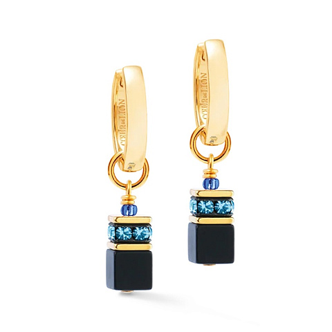 Серьги Hoop Black-Blue