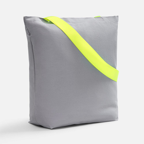 Шопер B5, серый с широкими желтыми ручками - рис 2.