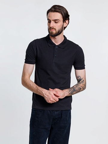 Рубашка поло мужская Adam, темно-синяя - рис 6.