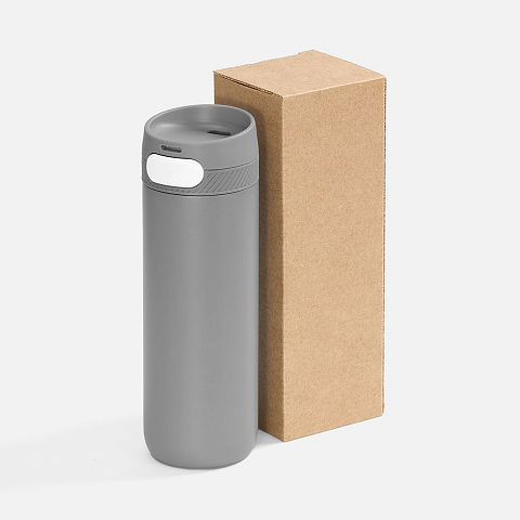 Термостакан X1 с цветной кнопкой, серый с белым - рис 6.