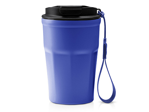 Термокружка KEURY из нержавеющей стали с двойными стенками и ручкой с керамической слоем, синий